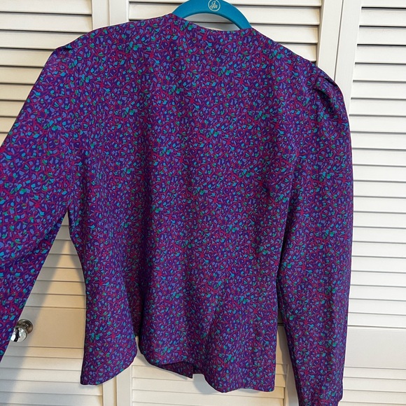 Vintage Leslie fay purple button down jacket - Picture 4 of 4